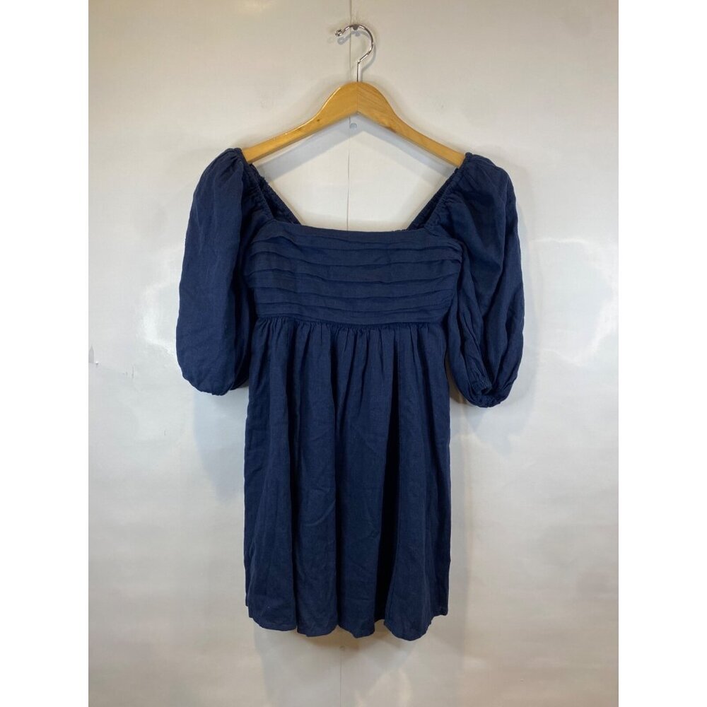 Abercrombie & Fitch Navy Blue Puff Sleeve Dress